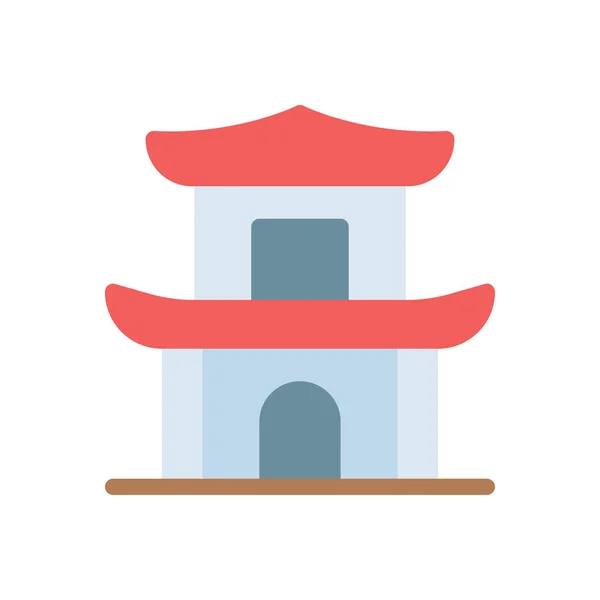 Pagoda Vector Illustration Transparent Background Premium Quality Symbols Stroke Icon — Stockvektor