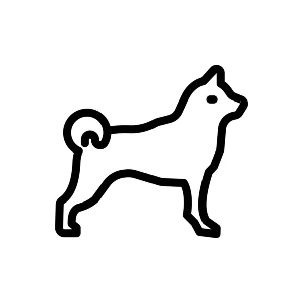 Shiba Vector Illustration Transparent Background Premium Quality Symbols Thin Line — Διανυσματικό Αρχείο