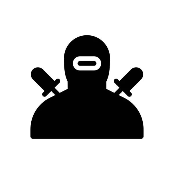 Ninja Vector Illustration Transparent Background Premium Quality Symbols Glyphs Icon — Vetor de Stock