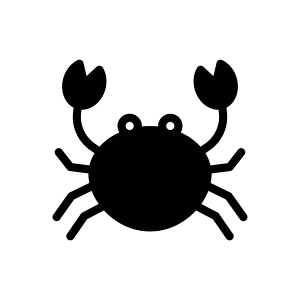 그라운드에서 Crab Vector Premium Quality Symbols Glyphs Icon Concept Graphic — 스톡 벡터