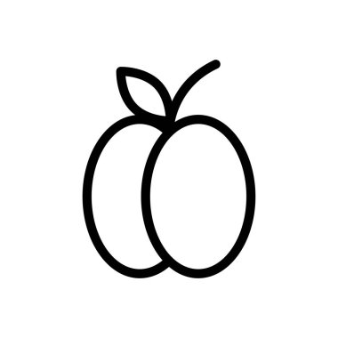 Şeffaf bir arkaplanda kayısı vektör çizimi. Premium kalite semboller. Konsept ve grafik tasarım için ince çizgi simgesi.