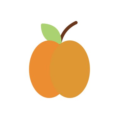 Şeffaf bir arkaplan üzerinde kayısı vektörü çizimi. Konsept ve grafik tasarımı için mükemmel kalite simgeleri..