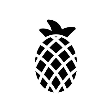 Şeffaf bir arkaplan üzerinde ananas vektör çizimi. Konsept ve grafik tasarımı için özel kalite semboller..