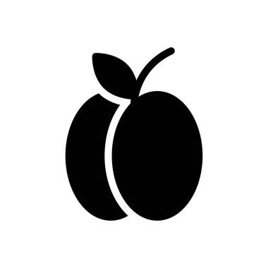 Şeffaf bir arkaplan üzerinde kayısı vektörü çizimi. Konsept ve grafik tasarımı için özel kalite semboller..