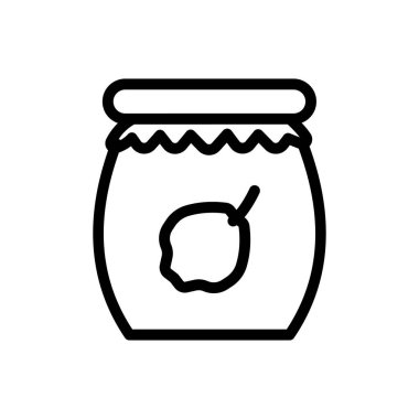 Şeffaf bir arkaplanda reçel vektör çizimi. Konsept ve grafik tasarımı için ince çizgi simgesi.. 