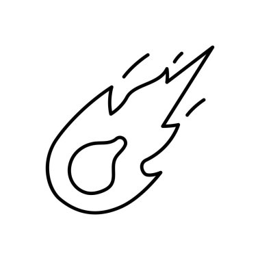 Şeffaf bir arkaplan üzerinde kuyruklu yıldız vektör çizimi. Premium kalite sembolleri. Konsept ve grafik tasarım için ince çizgi simgesi.