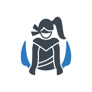 Şeffaf bir arkaplan üzerinde ninja vektör çizimi. Premium kalite semboller. Konsept ve grafik tasarım için ince çizgi simgesi. 