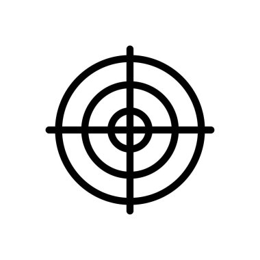 Şeffaf bir arkaplanda hedef vektör çizimi. Konsept ve grafik tasarım için ince çizgi simgesi.. 