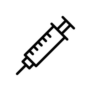 Şeffaf bir arkaplanda enjeksiyon vektör çizimi. Premium kalite sembolleri. Konsept ve grafik tasarım için ince çizgi simgesi. 