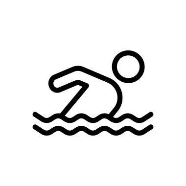swimming vector illustration on a transparent background.Premium quality symbols.Thin line icon for concept and graphic design. 