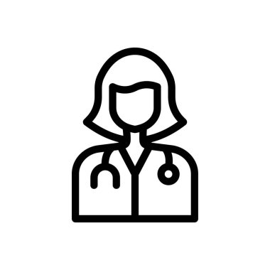 Şeffaf bir arkaplan üzerinde doktor vektör çizimi. Premium kalite semboller. Konsept ve grafik tasarım için ince çizgi simgesi.