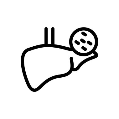 Şeffaf bir arkaplanda karaciğer vektör çizimi. Konsept ve grafik tasarımı için ince çizgi simgesi..