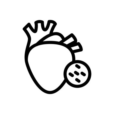 Şeffaf bir arkaplan üzerinde kalp vektör çizimi. Konsept ve grafik tasarım için ince çizgi simgesi..