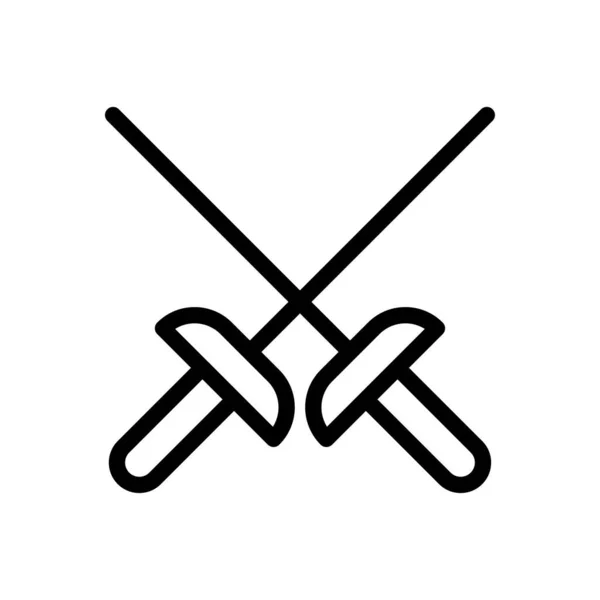 Fencing Vector Illustration Transparent Background Premium Quality Symbols Thin Line — стоковый вектор