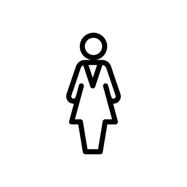透明背景下的女性矢量插图 优质符号 概念和平面设计的细线图标 — 图库矢量图片