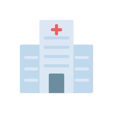 Saydam bir arkaplan üzerinde hastane vektör çizimi. Konsept ve grafik tasarımı için birinci sınıf kalite semboller..