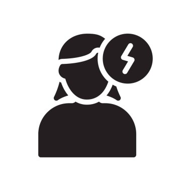 Saydam bir arkaplanda kadın vektör illüstrasyonu. Konsept ve grafik tasarım simgeleri..