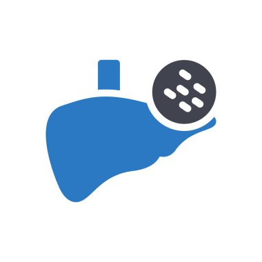 Şeffaf bir arkaplan üzerinde karaciğer vektör çizimi. Konsept ve grafik tasarım simgeleri için kaliteli semboller.. 