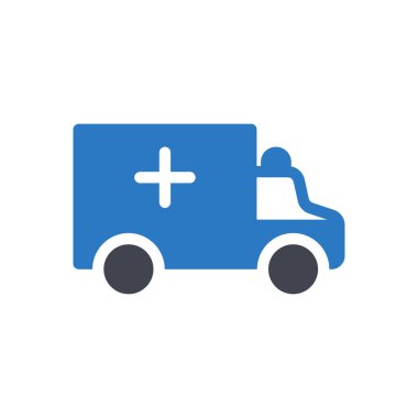 Şeffaf bir arkaplan üzerinde ambulans vektör çizimi. Konsept ve grafik tasarım simgeleri için kaliteli semboller..