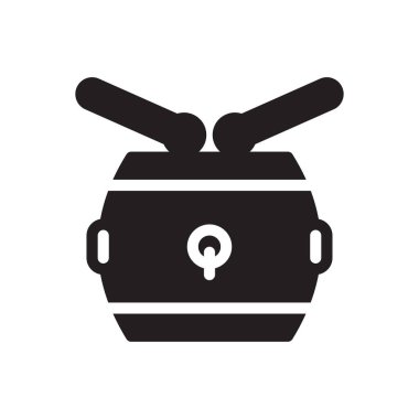 Şeffaf bir arkaplan üzerinde davul vektör illüstrasyonu. Konsept ve grafik tasarım için özel kalite semboller..