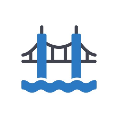 bridge vector illustration on a transparent background.Premium quality symbols.Glyphs icon for concept and graphic design.