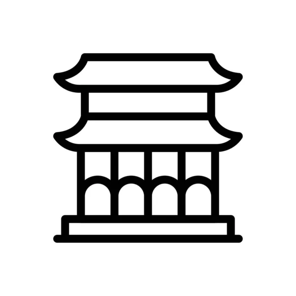 Beijing Vector Illustration Transparent Background Premium Quality Symbols Thin Line — 스톡 벡터