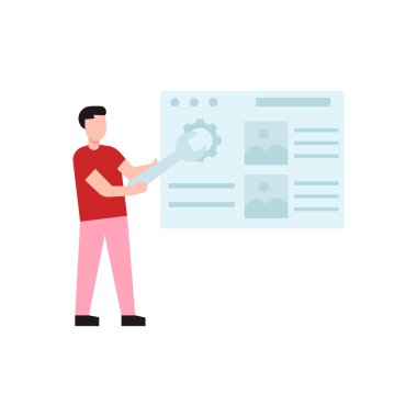 The guy is repairing the web page.