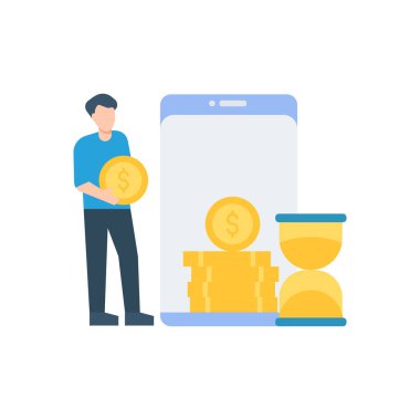 Guy is saving money online.