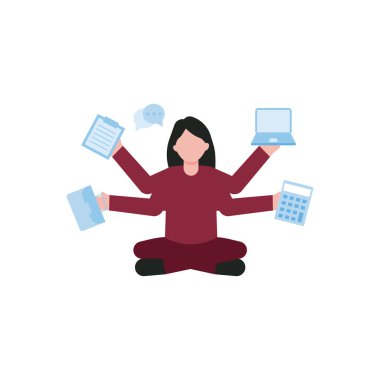 The girl is multi-tasking.