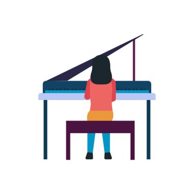 Kız piyano çalıyor..