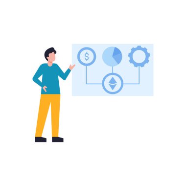 Boy looking at dollar ethereum management.