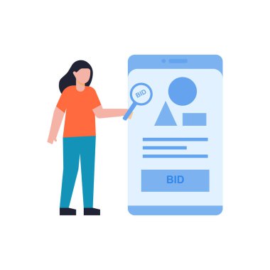 The girl is looking for bid.