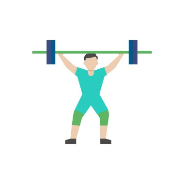 The boy is doing weightlifting.