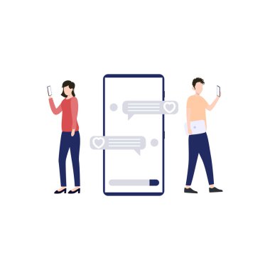 The couple is having a romantic chat.