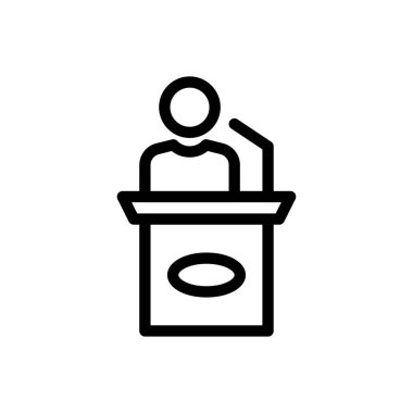 Şeffaf bir arkaplanda podyum vektör çizimi. Konsept ve grafik tasarım için ince çizgi simgesi..