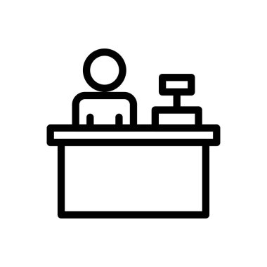 Şeffaf bir arkaplanda resepsiyon vektör çizimi. Konsept ve grafik tasarımı için ince çizgi simgesi..