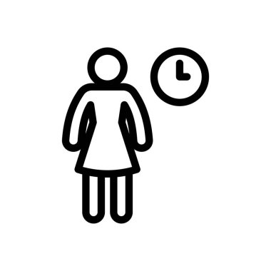 Şeffaf bir arkaplanda kadın vektör çizimi bekleniyor. Premium kalite semboller. Konsept ve grafik tasarım için ince çizgi simgesi.