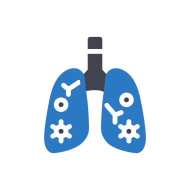 Şeffaf bir arkaplan üzerinde akciğer vektör çizimi. Konsept ve grafik tasarım simgeleri için kaliteli semboller..