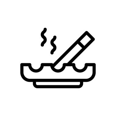 Şeffaf bir arkaplanda kül tablası vektör çizimi. Konsept ve grafik tasarım için ince çizgi simgesi.. 