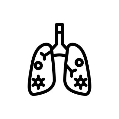 Şeffaf bir arkaplan üzerinde akciğer vektör çizimi. Konsept ve grafik tasarım için ince çizgi simgesi..