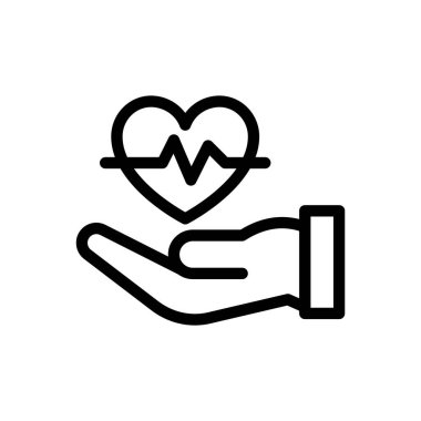 Saydam bir arkaplanda nabız vektör çizimi. Konsept ve grafik tasarım için ince çizgi simgesi.. 