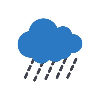 Şeffaf bir arkaplan üzerinde yağmurlu vektör çizimi. Konsept ve grafik tasarım simgeleri için kaliteli semboller..