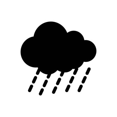 Şeffaf bir arkaplan üzerinde yağmurlu vektör çizimi. Konsept ve grafik tasarım simgeleri için kaliteli semboller..