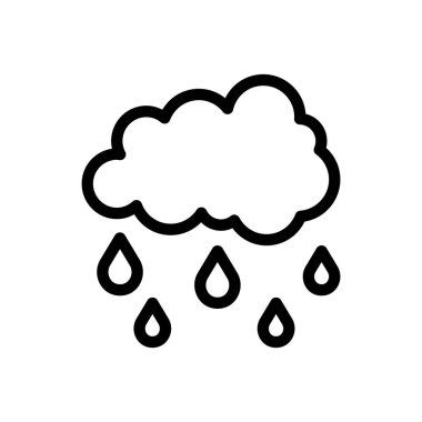 Şeffaf bir arkaplanda bulut vektör çizimi. Konsept ve grafik tasarımı için ince çizgi simgesi..