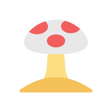 Saydam bir arkaplan üzerinde mantar vektör illüstrasyonu. Konsept ve grafik tasarımı için prim kalite simgeleri..