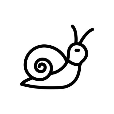 Şeffaf bir arkaplanda salyangoz vektör çizimi. Konsept ve grafik tasarım için ince çizgi simgesi.. 