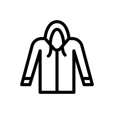 Şeffaf bir arkaplanda yağmurluk vektör çizimi. Konsept ve grafik tasarım için ince çizgi simgesi.. 