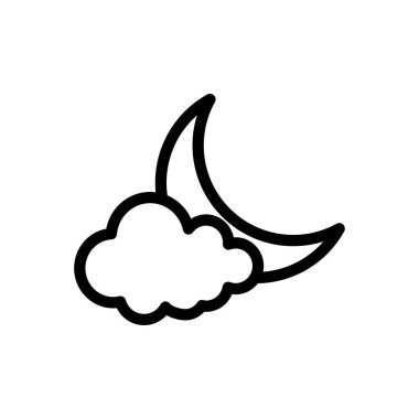 Şeffaf bir arkaplanda bulut vektör çizimi. Konsept ve grafik tasarımı için ince çizgi simgesi..