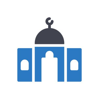 Şeffaf bir arkaplan üzerinde cami vektör illüstrasyonu. Konsept ve grafik tasarım simgeleri için kaliteli semboller..