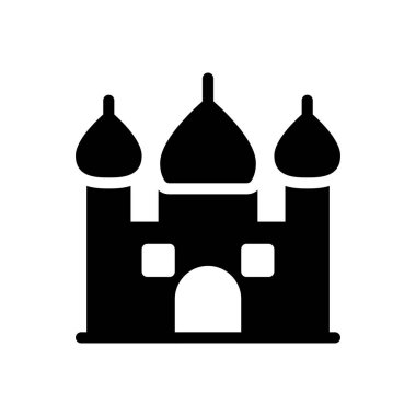 Şeffaf bir arkaplan üzerinde cami vektör illüstrasyonu. Konsept ve grafik tasarım simgeleri için kaliteli semboller.. 